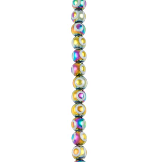 Multicolor Glass Evil Eye Beads, 7.5mm by Bead Landing™